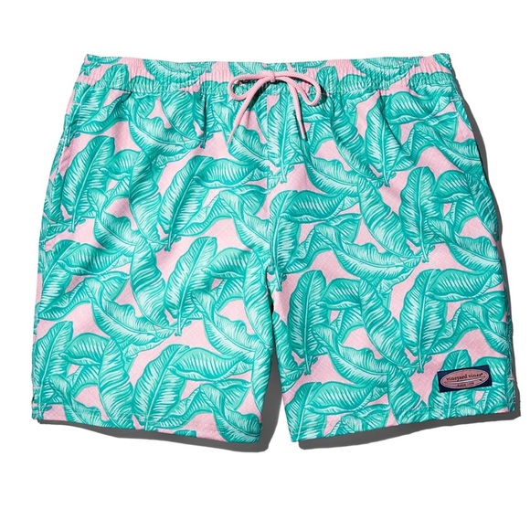 Vineyard Vines Chappy swim trunks with Palm leaf print Size Medium - Picture 2 of 13